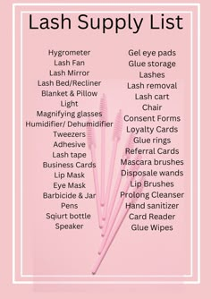 Lash Extension Materials, Lash Studio Must Haves, Lash Tech Mapping, Lash Tech Course, Lash Room Decoration Ideas, Lash Must Haves, Lashes Buisness Ideas, Lash Manual Ideas