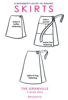 the front and back of a skirt with instructions to make it easier for cutting out