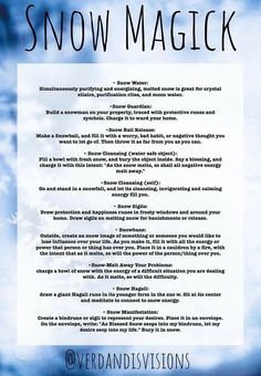 Snow In Witchcraft, Ice Magic Spells, Snow Spells Witchcraft, Make It Snow Spell, Snow Magic Spells, Weather Magic Spells, Snow Water Witchcraft, January Witchcraft, Winter Spells