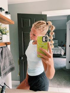 Track Meet Hair, Hairstyles For Track, Track Meet Hairstyles, Race Hairstyles, Cute Cheer Hairstyles, Meet Hairstyles, Active Hairstyles