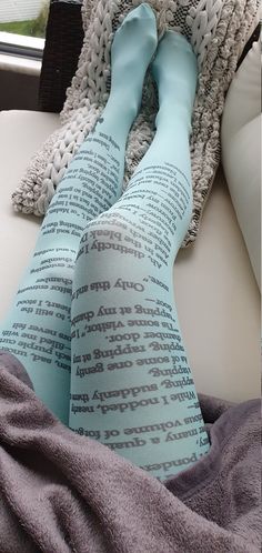 Printed Tights with text from the Edgar Allan Poe poem, The Raven. Soft microfiber opaque tights. Perfect holiday and birthday gift! The print is on the front of the tights. Size: S-L On the main photo: color #3 They're printed to order, each pair of tights is unique is handmade so they can be a slightly different one from another (the placement of the text). Take in mind that the text is stretched on the legs with tights so on each other it can look different. Denier: 80. Materials: 90% polyami Tights Organization, Color Tights Outfit, Unique Tights, Fun Tights, Reading Poetry, Funky Tights, Cool Tights, Colored Tights Outfit, Tattoo Tights