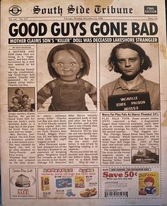 the front page of an old newspaper with pictures of people in costumes and words that read, good guys gone bad