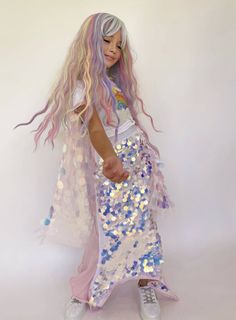 Homemade Mermaid Costumes, Pink Mermaid Tail, Mermaid Tail Skirt, Mermaid Theme Birthday Party, Mermaid Swimsuit, Rainbow Tutu, Tier Dress, Mermaid Theme Birthday, Pink Mermaid