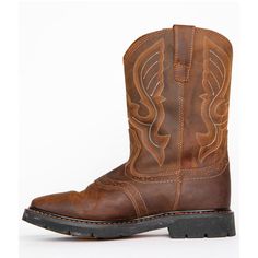 When you're on a job, you need boots that protect you. These Cody James Men's Broad Square Toe Western Work Boots feature a western stitched 11" shaft sits atop walking heel with a comfortable broad square toe profile while genuine leather surrounds your feet with a flexible shell of comfort. Inside, removable PU cushion insoles offer hours of comfort and support for all-day work or play. The durable, non-marking rubber outsole is oil and slip-resistant to keep your stride steady and safe. Cody Rustic Work Boots With Reinforced Heel For Western Events, Rustic Work Boots With Reinforced Heel For Western-themed Events, Western Work Boots With Goodyear Welt Construction, Rugged Work Boots With Reinforced Heel For Ranch, Rugged Waterproof Boots With Round Toe For Western-themed Events, Western Sturdy Moc Toe Boots, Western Moc Toe Sturdy Boots, Rugged Waterproof Boots With Reinforced Toe For Rodeo, Western Style Leather Work Boots With Reinforced Stitching