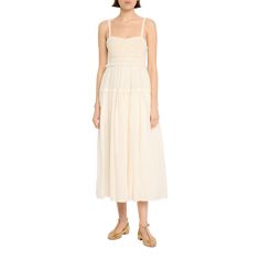 Ulla Johnson "Gisella" ramie midi dress featuring embroidered detailing at the bodice  Sweetheart neckline Sleeveless Side seam pockets  A-line silhouette Hem falls below the knee Side zip  Ramie Lining: Cotton Hand wash Imported Ulla Johnson Fall 2023, Ulla Johnson Runway, Ulla Johnson Crochet, Ulla Johnson Spring 2024, Ulla Johnson White Dress, Ulla Johnson, Bergdorf Goodman, Sweetheart Neckline, Side Zip