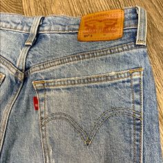 High Waisted Levi’s 501 Skinny Jeans, Distressed Medium Wash. Vintage Wear And Tear. Levi 501 Jeans Women Levi's®, Jean Vintage, Levi’s 501, Vintage Wear, Women Jeans, Women Shopping, How To Wear