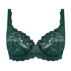 Underwire bra lace WACOAL Eglantine Green Lace Bra With Padded Cups, Elegant Green Push-up Bra, Green Lace Bra With Lace Trim, Elegant Green Bra With Padded Cups, Elegant Green Underwire Bra, Elegant Green Bra With Lace Trim, Elegant Green Lace Bra, Elegant Lace Underwire Bra, Elegant Full Coverage Lace Bra