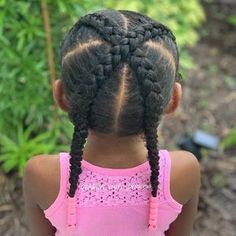 Simple Kids Braided Hairstyles, Simple Braids For Kids, Hairstyles For Little Black Girls Easy, Kiddie Hairstyles