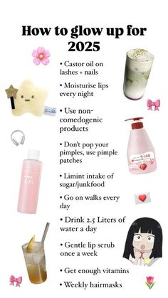 Skin Care Glow Up Tips, How To Get A Big Glow Up Fast, Glow Up For Winter, Glow Up Tips For Back To School, How To Glow Up For New Year, How To Glow Up 2025, How To Give Your Room A Glow Up, How To Glow Up In A Year, 2025 Glow Up Tips