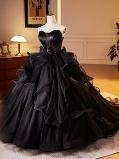 Black Masquerade Ball Gowns, Black Dramatic Dress, Goth Victorian Wedding Dress, Gothic Black Prom Dress, Goth Grad Dress, Royal Gothic Dress, Gothic Victorian Wedding Dress, Gothic Style Wedding Dress, Princess Wedding Dresses Black