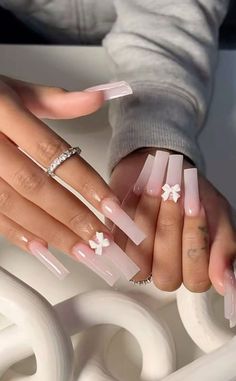 Basic Baddie Nails, Poppin Nails, Nail Goals, Milky Nails, Square Nail, Drip Nails