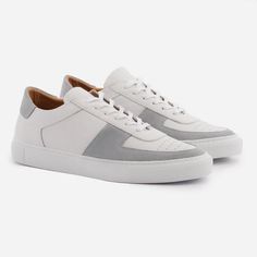 Garcia Sneakers - Leather/Suede – Beckett Simonon Sneaker Games, Retro Sneakers, Day And Night, Beautiful Shoes, Full Grain Leather, Leather Sneakers, Game Day, Grey And White, Sneaker Boots