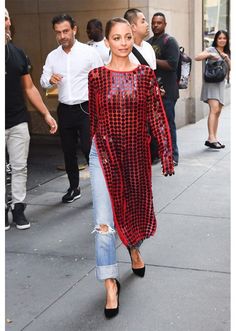 STYLECASTER | 17 Celebrities Who Wore A Dress Over Pants | Nicole Richie Ada Oguntodu, Abaya Pants, Dresses Over Pants, Nicole Richie Style, Wednesday Morning, Nicole Richie