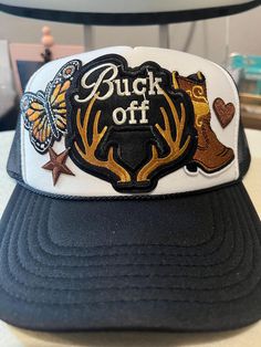 Otto Western Trucker "Buck Off" Boujee Hippie, Hippie Hat, Trucker Cap, Caps Hats, Trucker Hat, Accessories Hats, Accessory Gift, Pet Supplies, Bathing Beauties