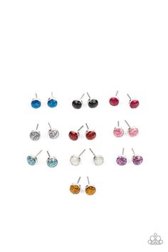 Kid's earrings in assorted colors. Featuring sparkly finishes, this glittery frame is in the shade of Ht Pink. Earrings attach to standard post fittings.

Sold as one pair of kid's post earrings. Glittery Earrings, Shades Of Dark Blue, Paparazzi Accessories Jewelry, Glitter Stud Earrings, Earring Kit, Glitter Earrings, Kids Earrings, Ear Candy, Sparkle Earrings