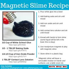 an advertisement with instructions for how to make a slime recipe