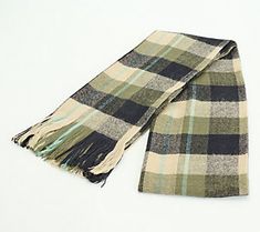 This pretty plaid scarf is a perfect finishing touch for your cold weather wardrobe. From Denim & Co.® Fashions. Plaid Scarf, Denim Women, Cold Weather, Scarf Wrap, Women's Accessories, Scarf Accessory, Weaving, Fashion Accessories, Plaid