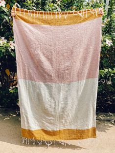 Sunrise Throw Blanket - Sootheandsage.com Woven Throw Blanket, The Sunrise, Woven Throw, Beach Blanket, Recycled Fabric, How To Be Outgoing, Happy Places, Home Accents, Biodegradable Products