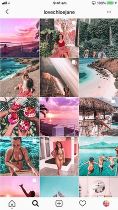 the instagram page is filled with photos and text, which are all in different colors