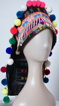 Size 21" head circumference Qwj pattern is machine sew Handmade Fitted Multicolor Hats, Adjustable Multicolor Costume Hats And Headpieces For Winter, Multicolor Handmade Costume Hats And Headpieces, Multicolor Handmade Costume Hats, Handmade Multicolor Costume Hats And Headpieces, Handmade Multicolor Costume Hats One Size, Handmade Festival Costume Hats And Headpieces, Adjustable Multicolor Costume Hats For Festivals, Handmade Multicolor Festival Costume Hats And Headpieces