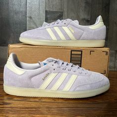 Adidas Samba Og Silver Dawn Purple Sneakers Size Leather Ig6176 Men’s Shoes. Size, New Without Box. Purple Sambas, Samba Og Shoes, Adidas Samba Og, Purple Sneakers, Shoes Silver, Shoes Adidas, Silver Shoes, Adidas Samba, Adidas Shoes