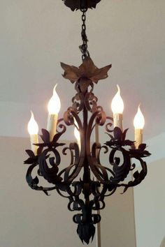 Handmade Wrought Iron Ceiling Candelabra Chandelier Candle Light Chandelier, Candelabra Chandelier, Iron Ceiling, Fantasy Furniture, Wrought Iron Candle, Candelabra Chandeliers, Wrought Iron Chandeliers, Chandelier Lighting Fixtures, Iron Chandeliers