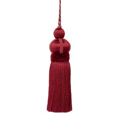 a red tasselle hanging from a string