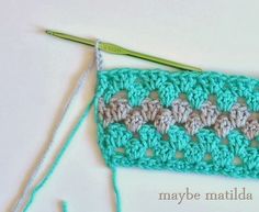 the crochet pattern is being worked on