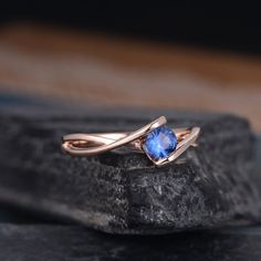 "Natural Sapphire Engagement Ring Rose Gold Solitaire Infinity Curved Anniversary Promise Ring Eternity Women Bridal Birthstone September To see the same design with other stone: https://www.etsy.com/listing/527313120 https://www.etsy.com/listing/558168121 ITEM INFORMATION Metal Type - Solid 14k Rose Gold Band Width - (approx. 2.4mm) Center Stone - 4mm Round Cut Natural Sapphire Color- Blue **Stone Replacement** Available with any other gemstones, please feel free to contact me for a quote. **Me Oval Jewelry With A Modern Twist For Weddings, Modern Twist Oval Wedding Jewelry, Rose Gold Anniversary Jewelry With Tension Setting, Rose Gold Jewelry With Tension Setting For Anniversary, Modern Twist Oval Rings For Anniversary, Rose Gold Sapphire Promise Ring With Birthstone, Rose Gold Jewelry With Tension Setting For Promise, Modern Twist Round Rings For Anniversary, Infinity Gemstone Jewelry For Anniversary