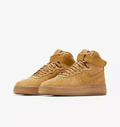 NIKE AIR FORCE 1 HIGH LV8 3 (GS) WHEAT-BROWN SZ 6Y-WOMENS SZ 7.5 [CK0262-700]. Nike Air Force 1 High, Nike Tracksuit, Air Force 1 High, Nike Tech, Nike Kids, Suede Fabric, Nike Store, Grade School, Business For Kids