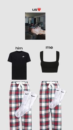 Matching Outfits For Couples Pjs, Outfits To Match With Your Boyfriend, Couple Fit Ideas, Cute Bf And Gf Matching Outfits, Matching Outfits With Bf, Matching Outfits For Couples School, Cute Couple Fits, Simple Matching Outfits For Couples, Outfits With Pj Pants