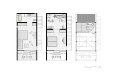 three different floor plans for a small house