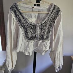 Free People Top, Long Sleeve Peasant Top, Details At Wrists, Never Worn Long Sleeve Peasant Top, Black Hippy, People Cutout, Cutout Blouse, Bohemian Top, Free People Long Sleeve, Free People Tank Top, Floral Print Tunic, Free People Blouse