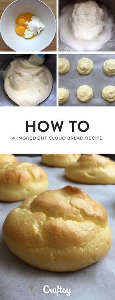 how to make an ingredient cloud bread recipe for breakfast or brunch with eggs