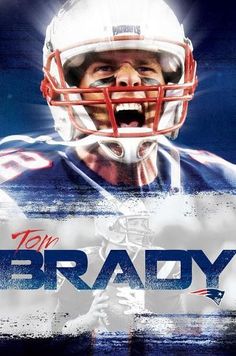 an image of a football player with his mouth open and the words brady on it