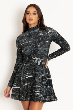 Lovecraft's Notebook Long Sleeve Evil Mini Skater Dress - 7 DAY UNLIMITED ($109AUD) by BlackMilk Clothing Mini Skater Dress, Clothes To Buy, Princess Seam