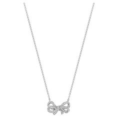 DIAMOND BOW NECKLACE 18CT W/G G VS 0.30CT Weight: 4.01g Number Of Stones:58 Total Carates:0.300 Ribbon Knot, Diamond Bows, Bow Necklace, Bow Ribbon, Knot Necklace, Chains Necklace, Knot, Jewelry Necklaces, Ribbon