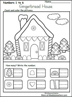 a printable worksheet for the gingerbread house