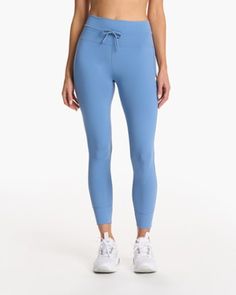 Whether you're working out hard or hardly working  the women's Vuori Daily leggings combine the supportive fit of leggings with the casual comfort of joggers. Athleisure Joggers With Ribbed Waistband And Stretch, Athleisure Joggers With Moisture-wicking, Sporty Comfort Stretch Leggings For Pilates, Blue Compressive Yoga Pants For Active Wear, Stretch Athleisure Leggings For Jogging, Comfort Stretch Sweatpants For Sports, Functional Comfort Stretch Joggers For Workout, Athleisure Sweatpants For Yoga With Ribbed Waistband, Sporty Stretch Joggers For Yoga