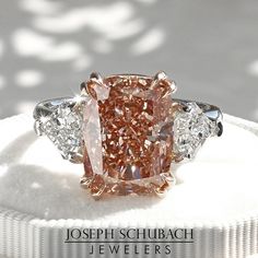 Style 104641: Three Stone Peachy Pink and Kite Diamond Ring – Joseph Schubach Jewelers Dream Engagement, Dream Engagement Rings