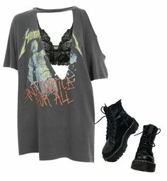 Metal Festival Outfit Summer, Grunge Festival Outfit, Emo Night Outfit, 2023 Winter Outfits, Outfits Fall Aesthetic, Fall Aesthetic Outfit, Look Grunge, Kpop Shirts