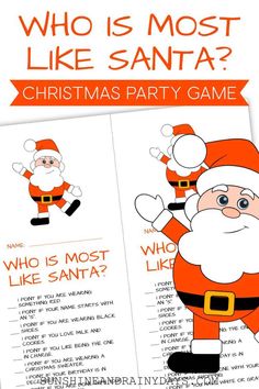 santa clause christmas party game with the text who is most like santa?