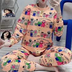 Elmo Cartoons Pajamas Set Is Brand New, Never Worn, With The Tags One Size (Fit In Xs) Color Is Peach Made In China Pajamas Set, Made In China, Fit In, Color Orange, Women's Intimates, Pajama Set, Pajamas, China, Brand New