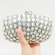 100% handmade evening bags. For Women Who Go For Shopping, Dating, Evening Party or Wedding.Manufacturing time about 5 days, Send us inquiry for wholesale or OEM production. White Handheld Evening Bag, Elegant Crystal Evening Bag For Party, White Handheld Evening Bag For Party, Rectangular Clutch With Rhinestones For Banquet, White Rhinestone Clutch For Party, White Rhinestone Evening Bag For Formal Occasions, Glamorous White Formal Clutch, Handheld Crystal Clutch For Party, Handheld Clutch For Banquet