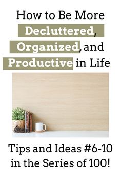 These are tips 6 through 10 out of the series of 100 on the Efficiency and Organization channel on YouTube on how to be decluttered, organized, and productive in every aspect of life - including your personal life, career, home, personal finances, cooking, small business, and more.  The tips are shared by an expert of organizing and productivity to help you succeed and live life more fully by accomplishing a whole lot! Self Organization, Organization Skills, Personal Finances, Home Management, Life Tips, Cleaning Organizing, Things To Know, Live Life, Declutter