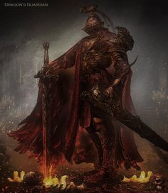 Fantasy Guardian, Warrior Dragon, Bloodborne Concept Art, Gothic Fantasy Art, Medieval Knight, Game Inspiration, Fantasy Rpg