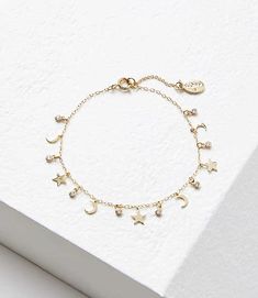 Consider us enchanted by this celestial charm bracelet, a dreamy jewelry box update. 7" long with 1" extender. Loft Celestial Charm Bracelet Gold Women's by Loft Size Regular - One Size Gold Women's Bracelets, Jewelry Dreamy Jewelry, Charm Bracelet Gold, Women's Bracelets, Gold Charm Bracelet, Gold Bracelet For Women, Bracelets Jewelry, Bracelet Gold, Delicate Bracelet, Womens Bracelets