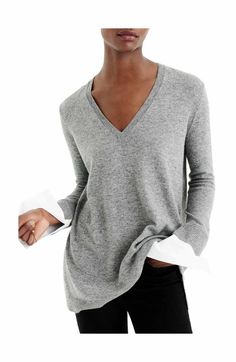 Find J. Crew V Neck Sweater With Shirt Cuffs Gray Size S Small on eBay in the category Clothing, Shoes & Accessories>Women>Women's Clothing>Sweaters. Jcrew Fall, Wardrobe Classic, Linen Sweater, Shirt Cuff, Girls Sweaters, Cuff Sleeves, V Neck Sweater, Summer Wardrobe, Vneck Sweater