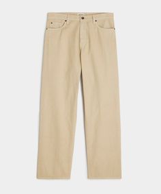 Relaxed Fit 5-Pocket Cotton Linen in Khaki Straight Cotton Pants With Patch Pockets, Neutral Cotton Pants With Straight Hem, Summer Straight Fit Cotton Pants, Neutral Cotton Jeans With Five Pockets, Straight Five Pockets Summer Pants, Beige Straight Hem Cotton Jeans, Beige Cotton Jeans With Straight Hem, Summer Straight Pants With Five Pockets, Neutral Cotton Bottoms With Five Pockets