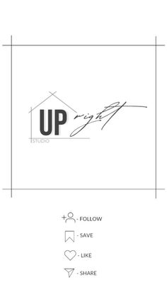 the logo for up studio, which has been signed by two people in black and white